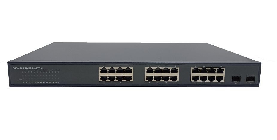 24-Port 10/100/1000Mbps PoE switch with 2 (1.25G) SFP